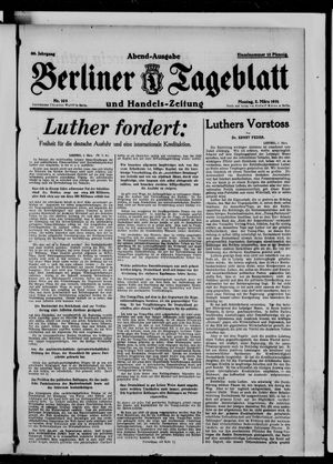Berliner Tageblatt und Handels-Zeitung on Mar 2, 1931