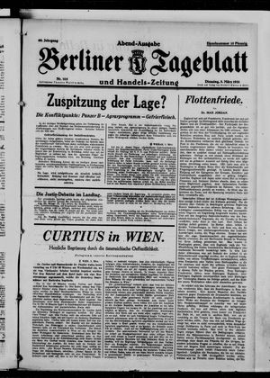 Berliner Tageblatt und Handels-Zeitung on Mar 3, 1931