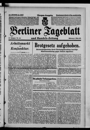 Berliner Tageblatt und Handels-Zeitung on Mar 4, 1931