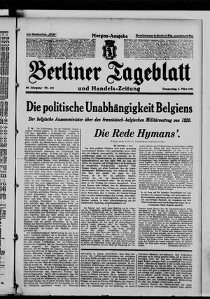 Berliner Tageblatt und Handels-Zeitung vom 05.03.1931