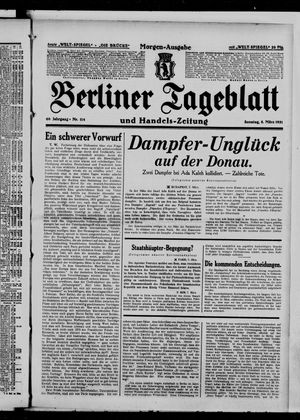 Berliner Tageblatt und Handels-Zeitung on Mar 8, 1931