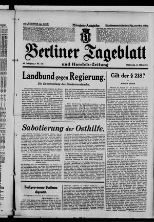 Berliner Tageblatt und Handels-Zeitung on Mar 11, 1931