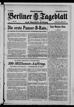 Berliner Tageblatt und Handels-Zeitung vom 11.03.1931
