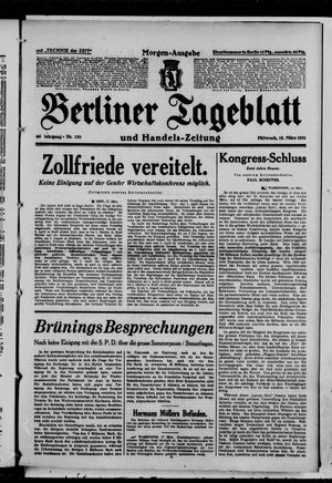 Berliner Tageblatt und Handels-Zeitung on Mar 18, 1931