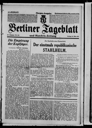 Berliner Tageblatt und Handels-Zeitung vom 20.03.1931