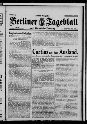 Berliner Tageblatt und Handels-Zeitung vom 31.03.1931