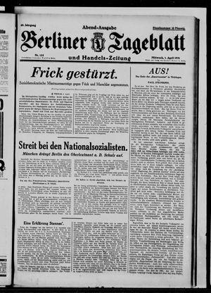 Berliner Tageblatt und Handels-Zeitung vom 01.04.1931