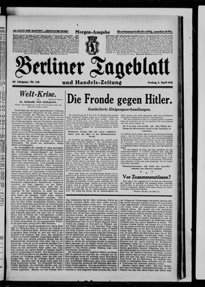 Berliner Tageblatt und Handels-Zeitung on Apr 3, 1931