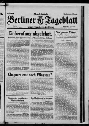 Berliner Tageblatt und Handels-Zeitung vom 08.04.1931