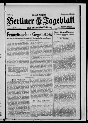 Berliner Tageblatt und Handels-Zeitung vom 17.04.1931