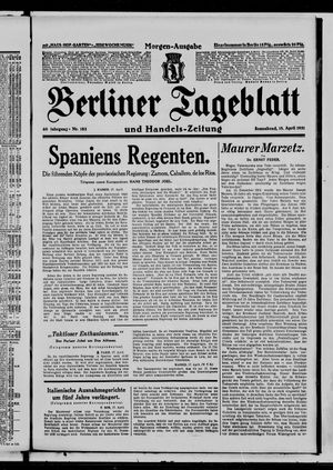 Berliner Tageblatt und Handels-Zeitung on Apr 18, 1931