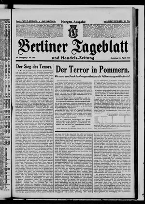 Berliner Tageblatt und Handels-Zeitung on Apr 26, 1931