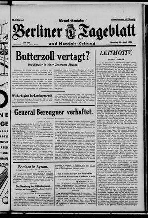 Berliner Tageblatt und Handels-Zeitung on Apr 28, 1931