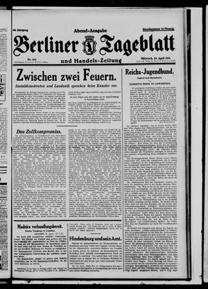 Berliner Tageblatt und Handels-Zeitung vom 29.04.1931