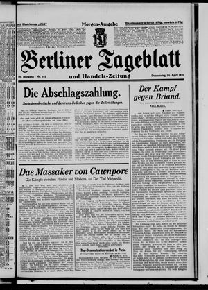 Berliner Tageblatt und Handels-Zeitung on Apr 30, 1931
