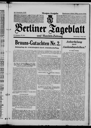 Berliner Tageblatt und Handels-Zeitung on May 7, 1931