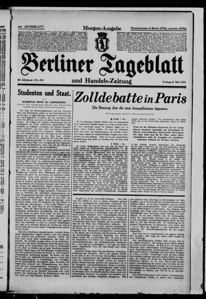 Berliner Tageblatt und Handels-Zeitung vom 08.05.1931