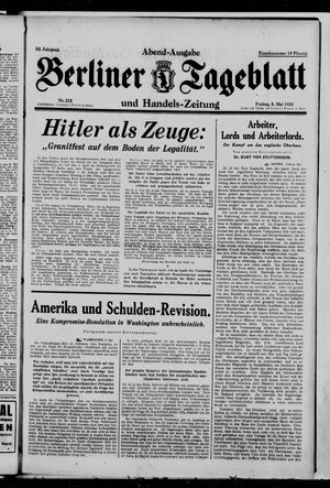Berliner Tageblatt und Handels-Zeitung vom 08.05.1931