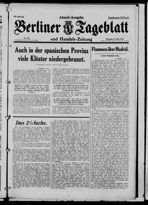 Berliner Tageblatt und Handels-Zeitung vom 12.05.1931