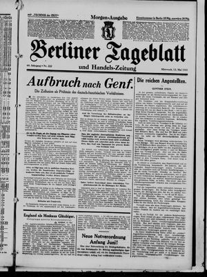 Berliner Tageblatt und Handels-Zeitung vom 13.05.1931