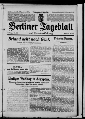 Berliner Tageblatt und Handels-Zeitung vom 15.05.1931