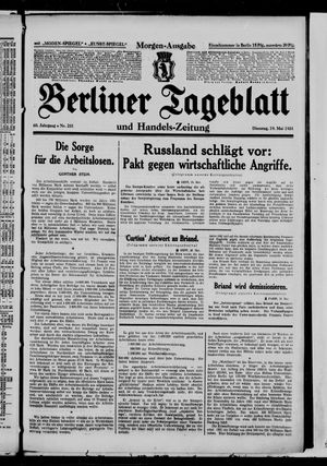 Berliner Tageblatt und Handels-Zeitung vom 19.05.1931