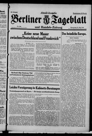 Berliner Tageblatt und Handels-Zeitung vom 21.05.1931