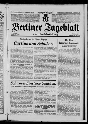 Berliner Tageblatt und Handels-Zeitung vom 26.05.1931
