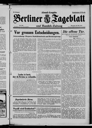 Berliner Tageblatt und Handels-Zeitung vom 26.05.1931