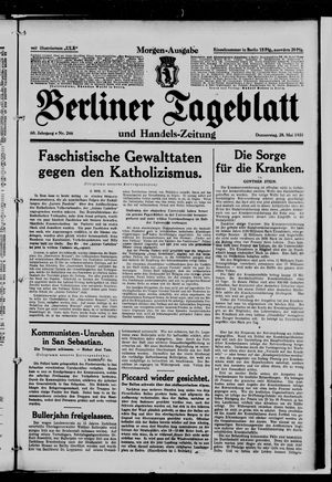 Berliner Tageblatt und Handels-Zeitung on May 28, 1931