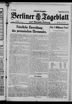 Berliner Tageblatt und Handels-Zeitung vom 02.06.1931