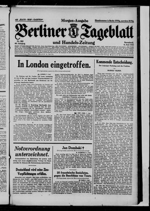 Berliner Tageblatt und Handels-Zeitung on Jun 6, 1931