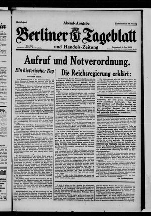 Berliner Tageblatt und Handels-Zeitung on Jun 6, 1931