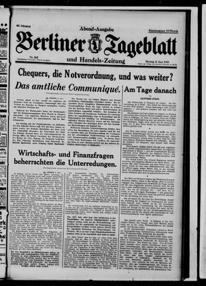 Berliner Tageblatt und Handels-Zeitung on Jun 8, 1931