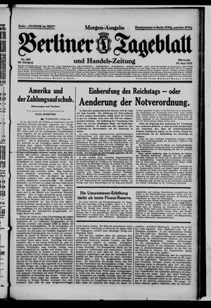 Berliner Tageblatt und Handels-Zeitung on Jun 10, 1931