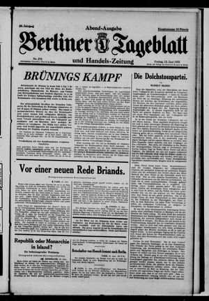 Berliner Tageblatt und Handels-Zeitung vom 12.06.1931