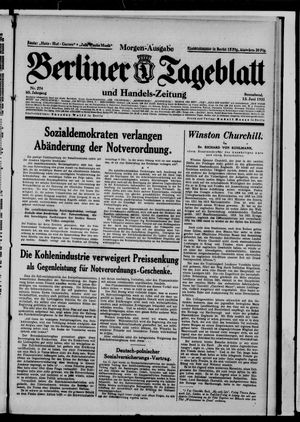 Berliner Tageblatt und Handels-Zeitung on Jun 13, 1931