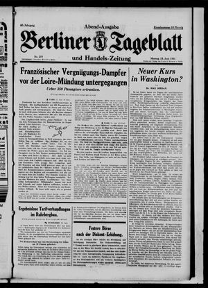 Berliner Tageblatt und Handels-Zeitung vom 15.06.1931