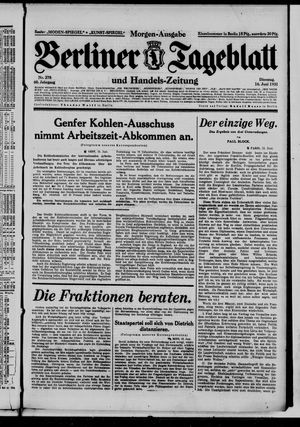 Berliner Tageblatt und Handels-Zeitung vom 16.06.1931