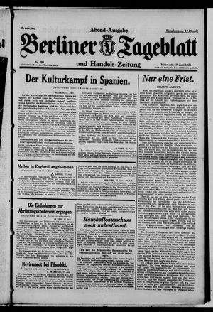 Berliner Tageblatt und Handels-Zeitung vom 17.06.1931
