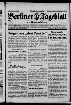 Berliner Tageblatt und Handels-Zeitung vom 18.06.1931
