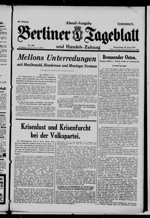 Berliner Tageblatt und Handels-Zeitung vom 18.06.1931