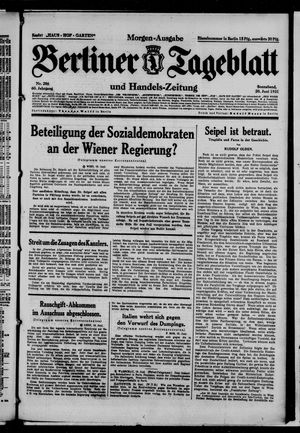 Berliner Tageblatt und Handels-Zeitung vom 20.06.1931