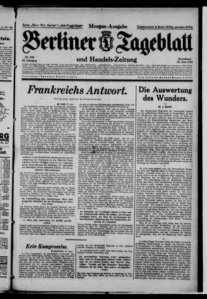 Berliner Tageblatt und Handels-Zeitung on Jun 27, 1931