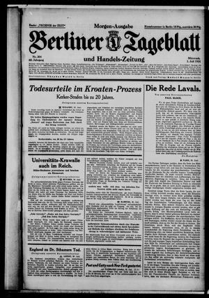 Berliner Tageblatt und Handels-Zeitung vom 01.07.1931
