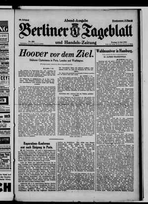 Berliner Tageblatt und Handels-Zeitung vom 03.07.1931