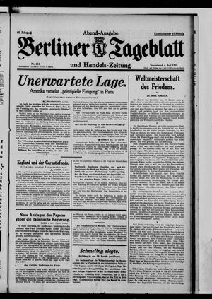 Berliner Tageblatt und Handels-Zeitung on Jul 4, 1931