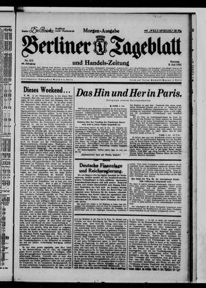 Berliner Tageblatt und Handels-Zeitung vom 05.07.1931