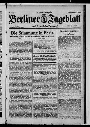 Berliner Tageblatt und Handels-Zeitung vom 17.07.1931