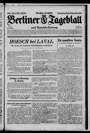 Berliner Tageblatt und Handels-Zeitung on Jul 18, 1931